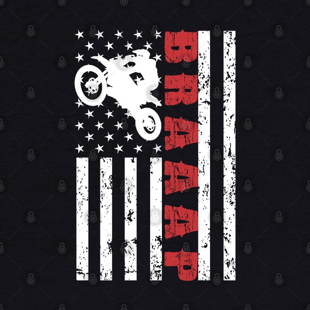 Motocross American Flag - US Sports by Pannolinno